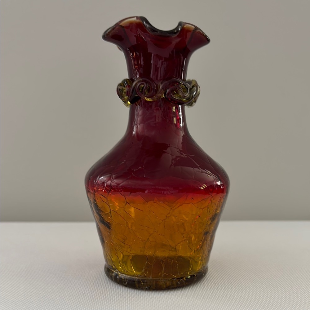 Crackle  Glass Vase